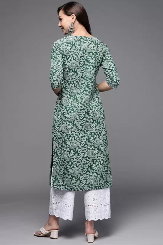 Women Black and White Viscose Rayon Kurta and Palazzo Set