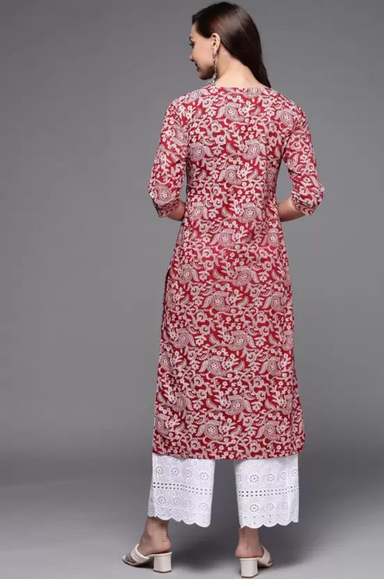Women Black and White Viscose Rayon Kurta and Palazzo Set