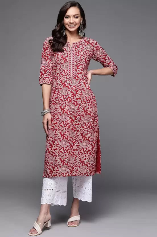 Women Black and White Viscose Rayon Kurta and Palazzo Set