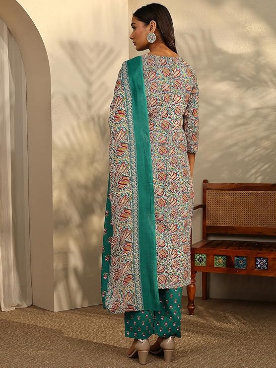 Women Ethnic Motifs Printed Regular Kurta with Trousers & With Dupatta