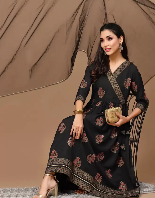 Women Kurta Pant And Dupatta Set Cotton Rayon