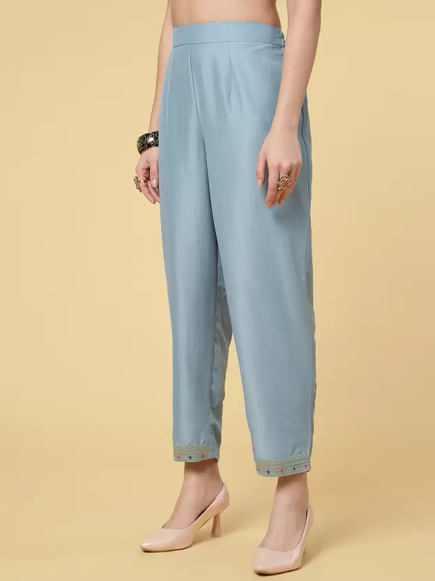 Women Kurta Pant And Dupatta Set Polyester