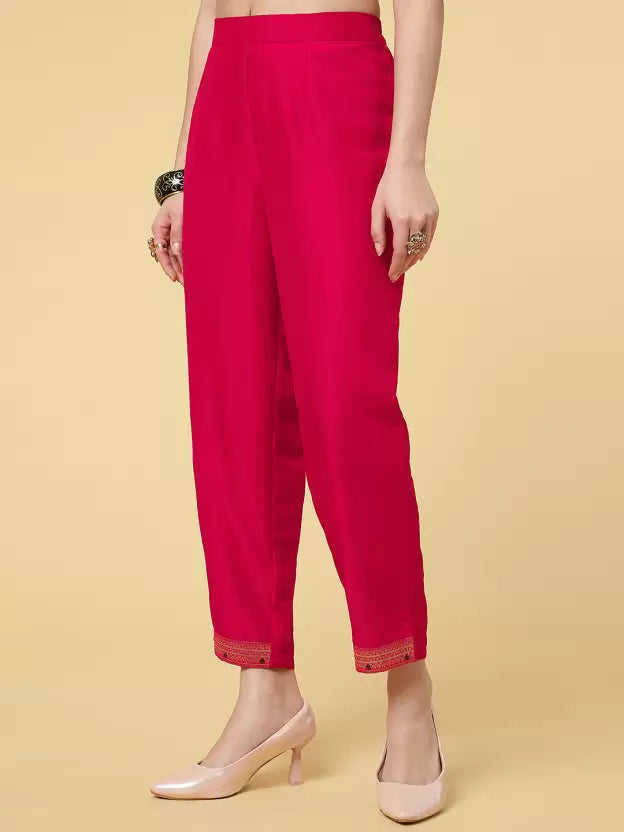 Women Kurta Pant And Dupatta Set Polyester