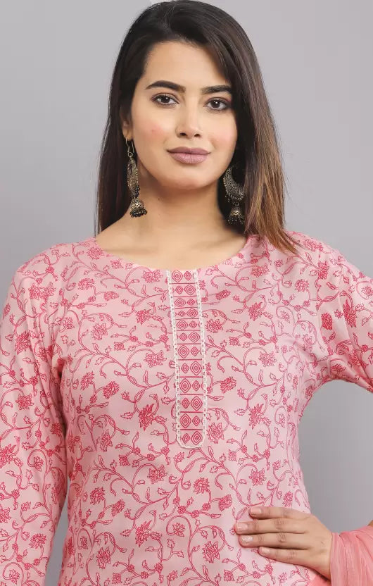Women Kurta Pant And Dupatta Set Viscose Rayon