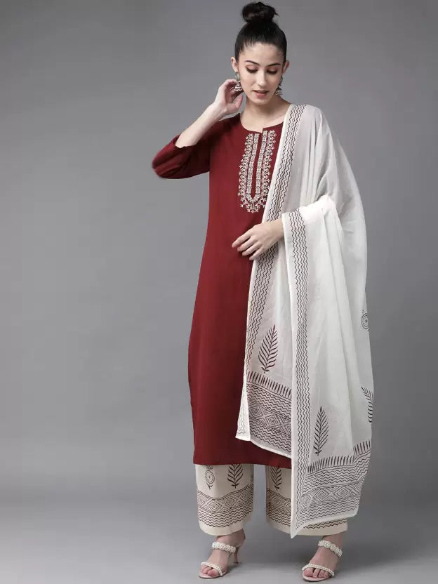 Women Kurta and Dupatta Set Viscose Rayon