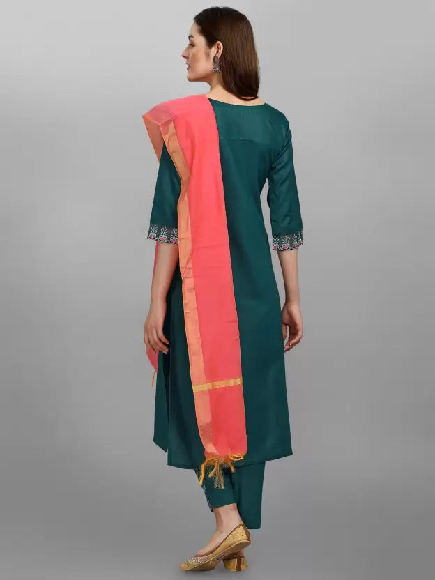 Women Kurta and Palazzo Set Cotton Blend