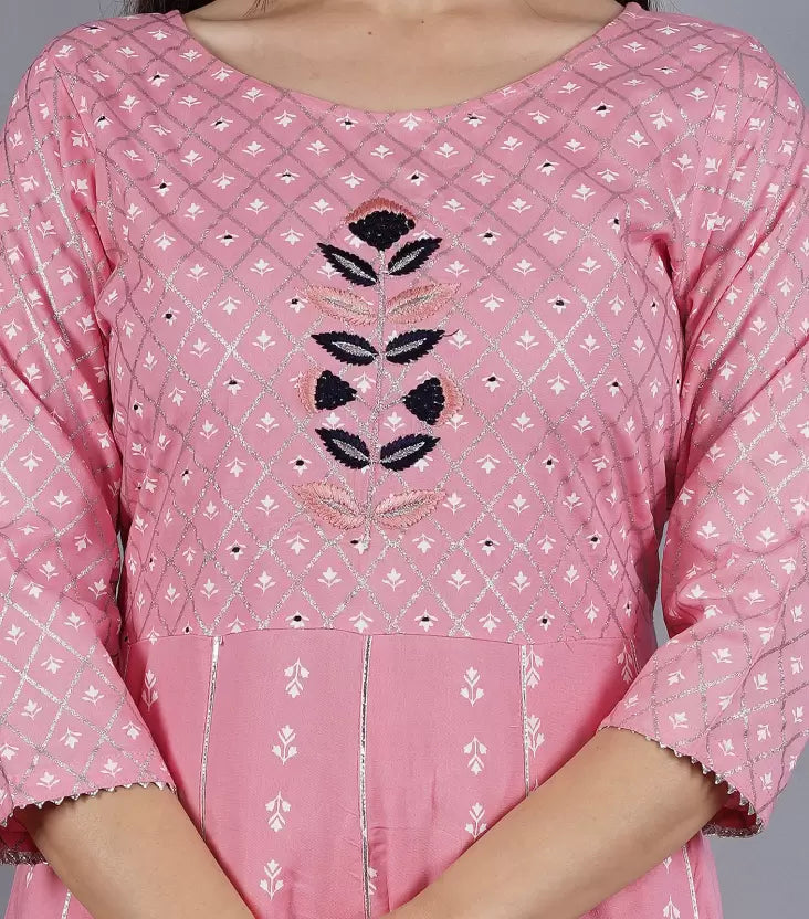 Women Kurta and Palazzo Set Viscose Rayon