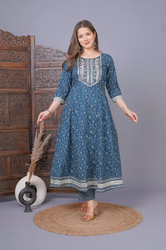 Women Kurta and Palazzo Set Viscose Rayon