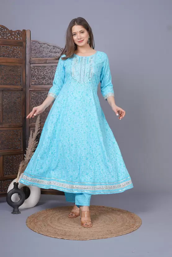 Women Kurta and Palazzo Set Viscose Rayon