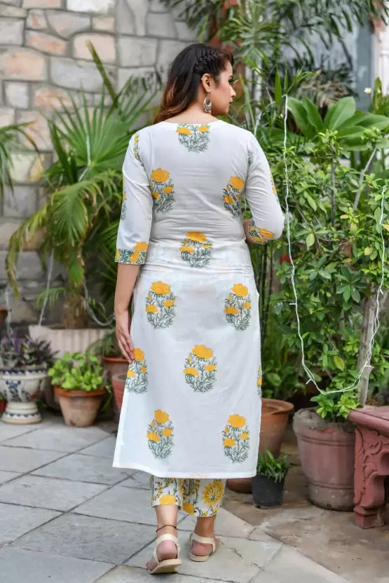 Women Kurta and Pant Set Pure Cotton
