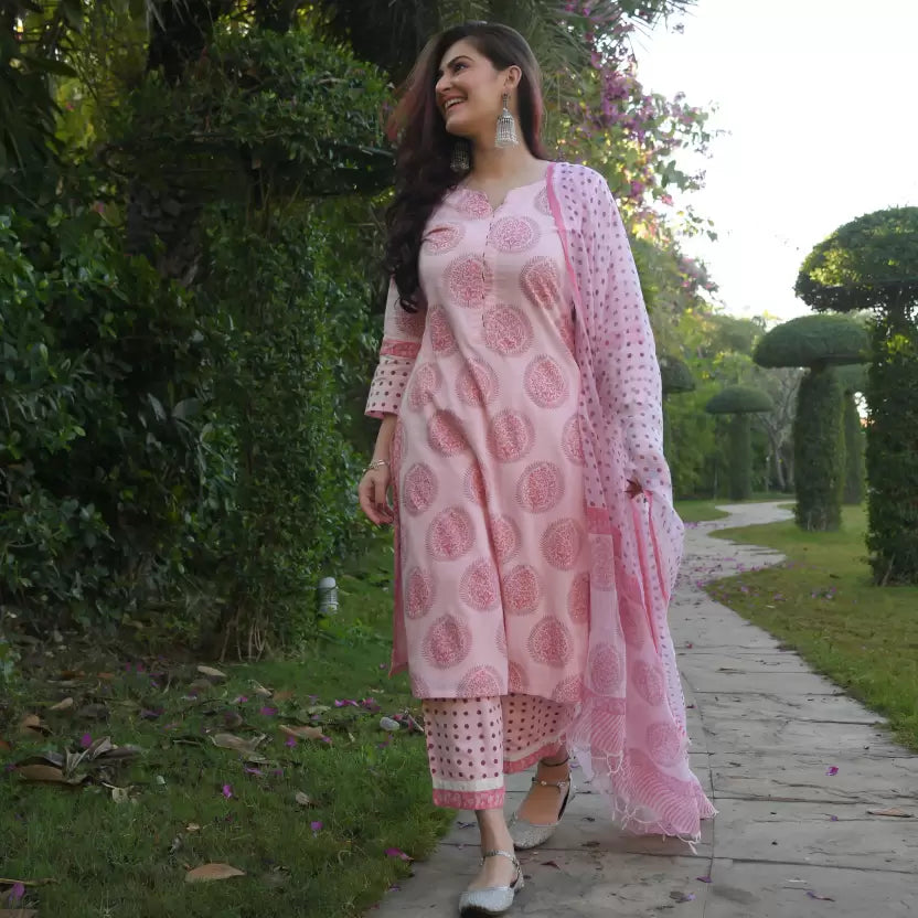 Women Kurta and Pant Set Pure Cotton