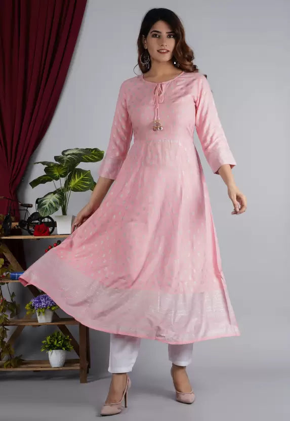 Women Kurta and Pyjama Set Viscose Rayon
