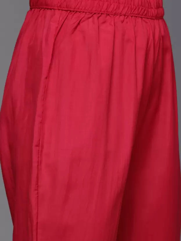 Women Kurta and Trousers Set Viscose Rayon