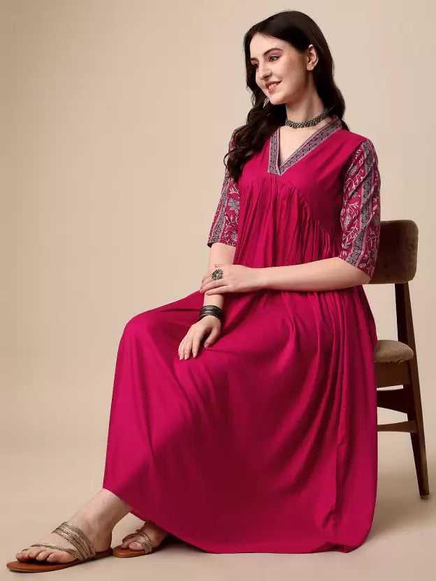 Women Maxi Pink Dress