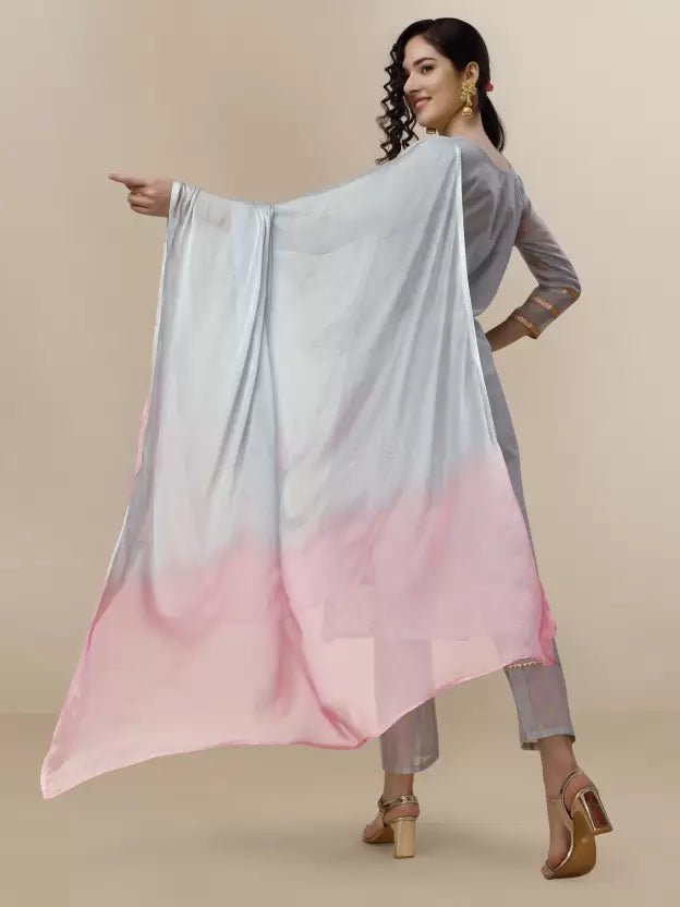 Women Silk Blend Kurta Pant Dupatta Set