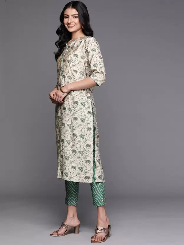 Women Silk Blend Kurta and Trousers Set