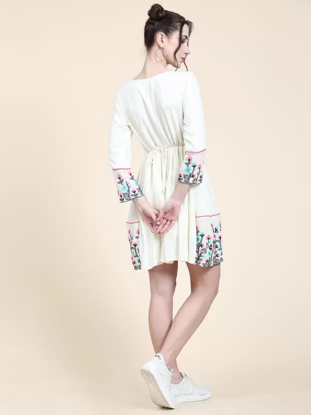 Women Skater White Dress