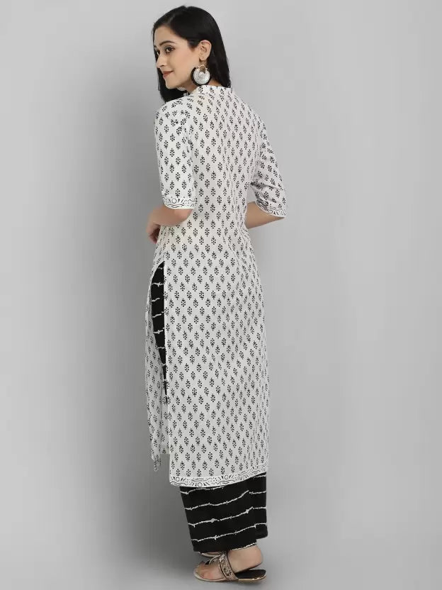 Women Viscose Rayon Kurta Palazzo Set