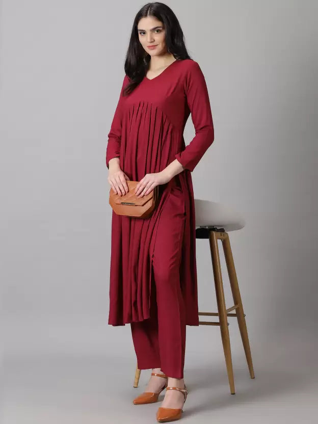 Women Viscose Rayon Kurta Pant Set