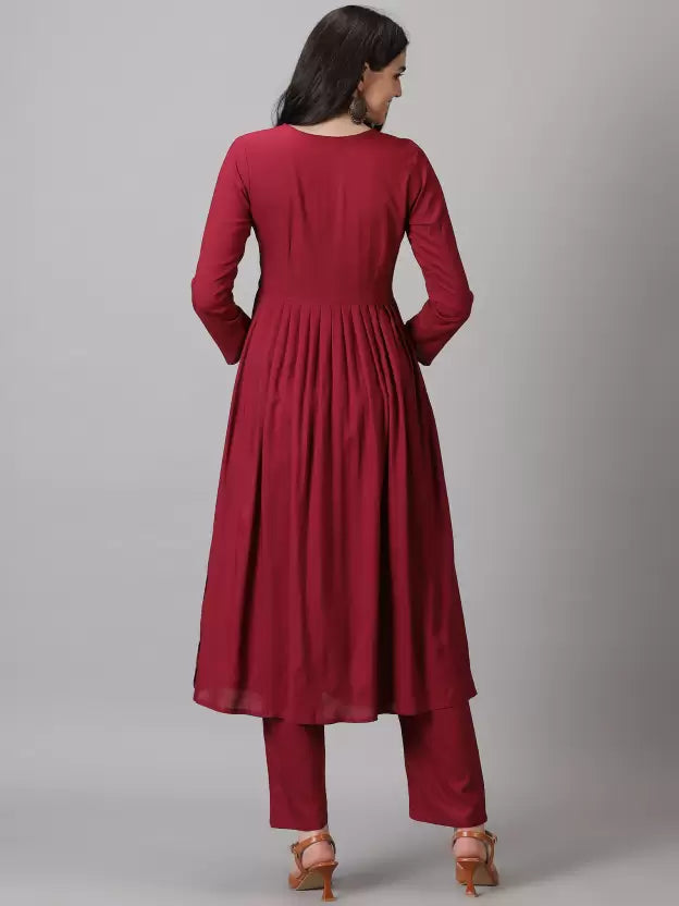 Women Viscose Rayon Kurta Pant Set
