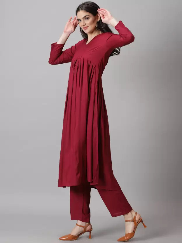 Women Viscose Rayon Kurta Pant Set