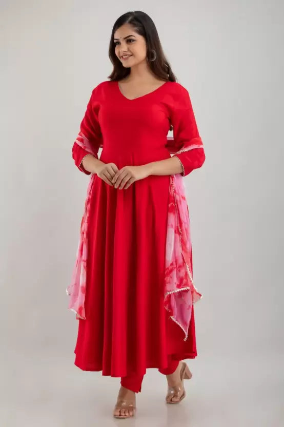 Women Viscose Rayon Kurta and Dupatta Set