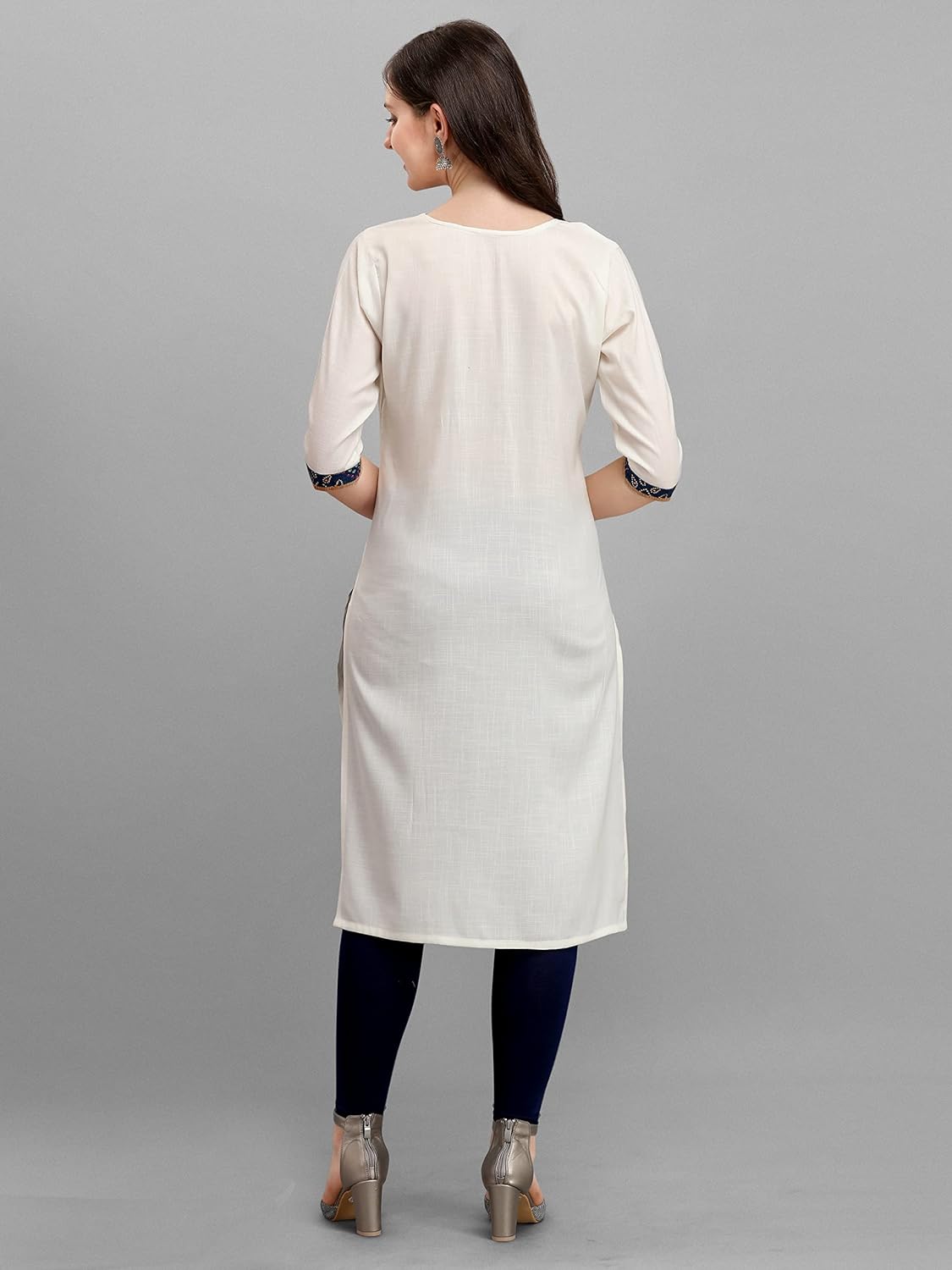 Women's Cotton Blend Printed Straight Kurti