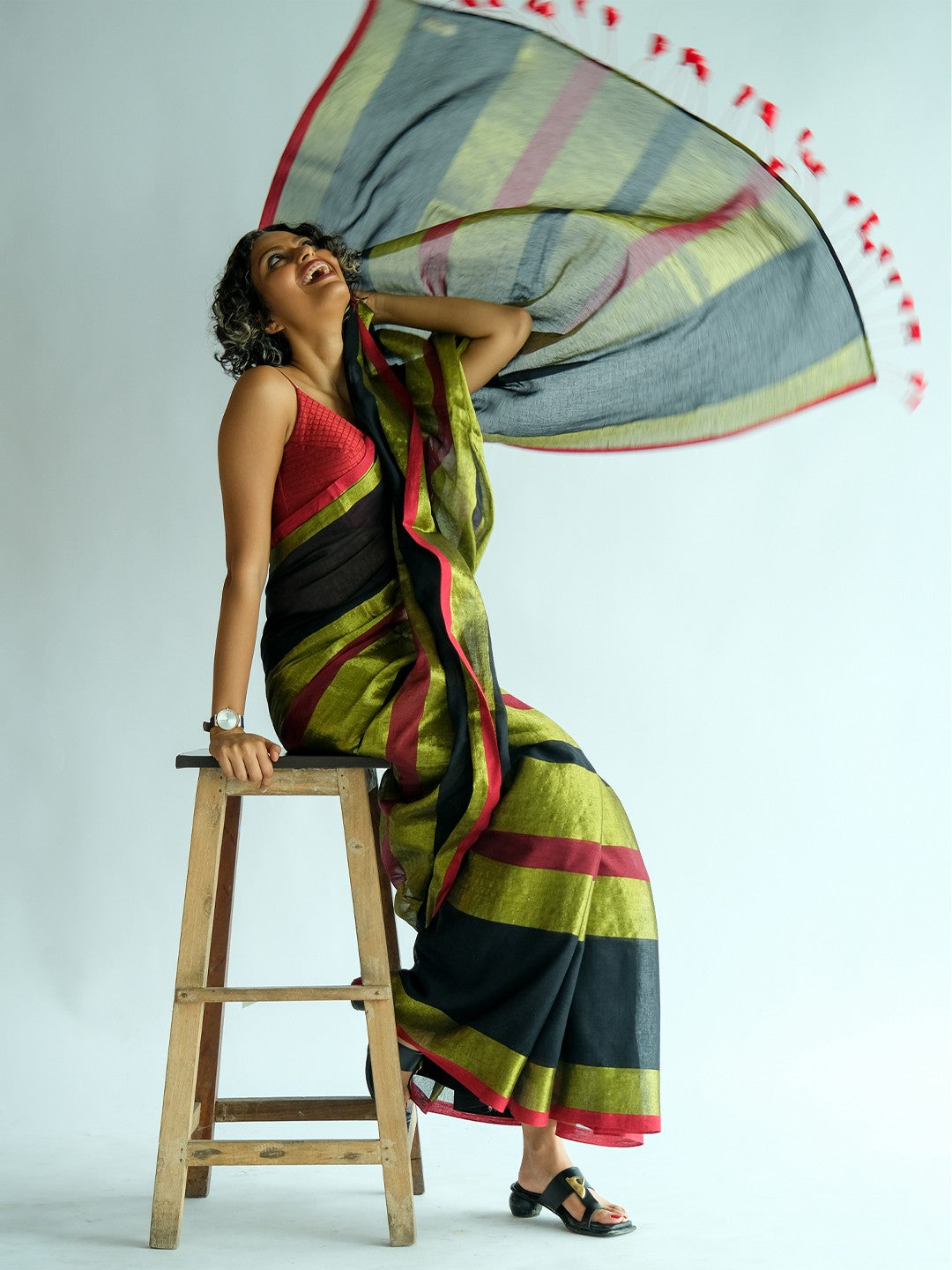 Black Woven Design Saree
