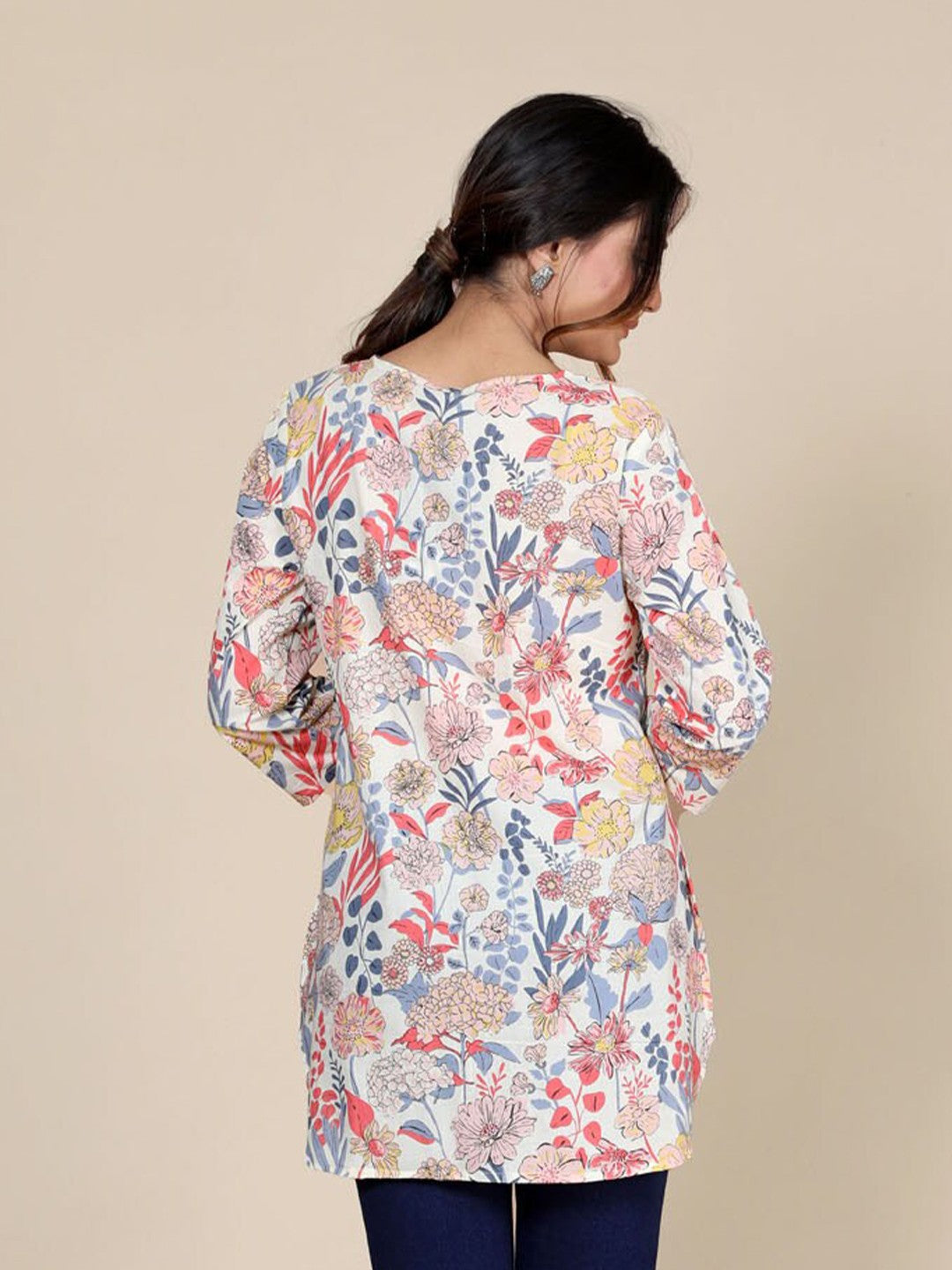 Floral Printed Pure Cotton Kurti