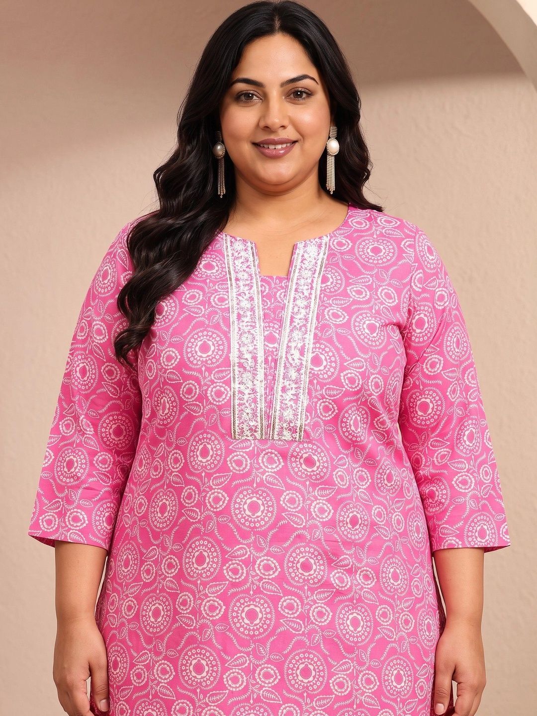 Women Ethnic Motifs Printed Regular Thread Work Kurta with Trousers & With Dupatta