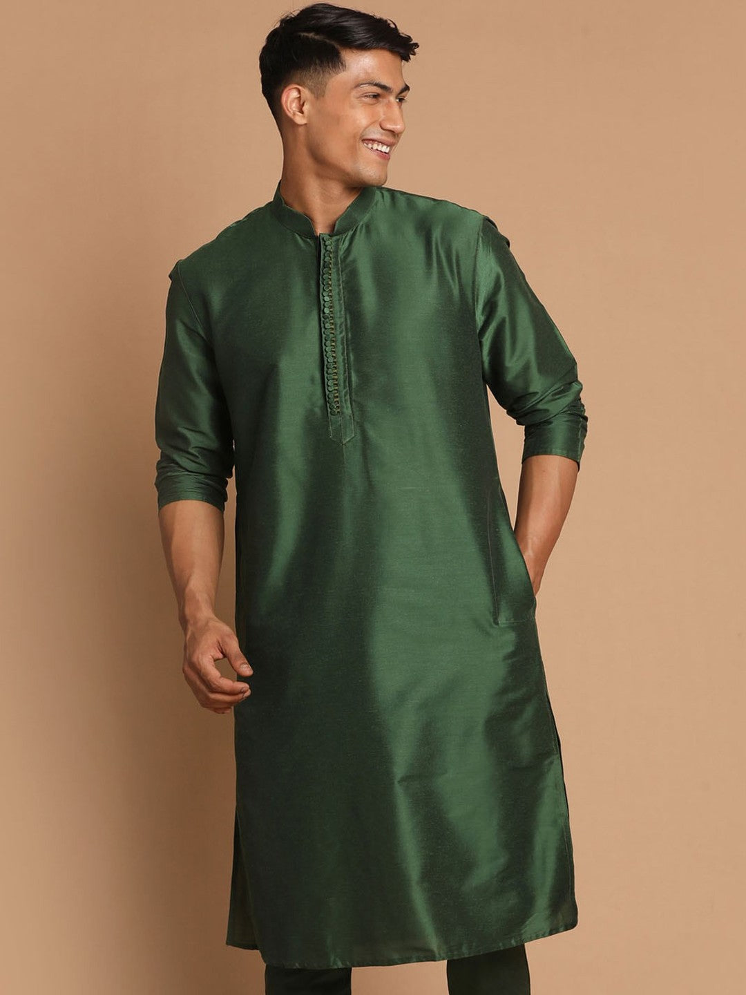 Men Green Kurta