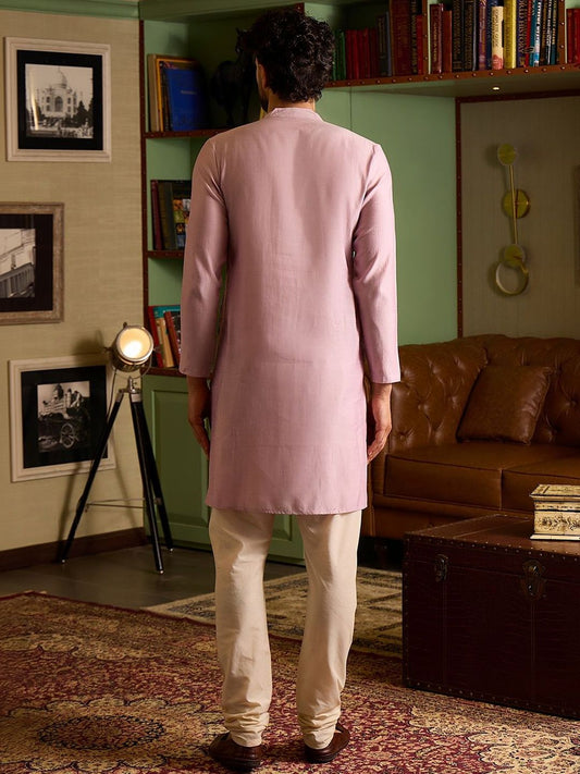 Embroidered Geometric Floral Ethnic Motifs Kurta Pyjama Set