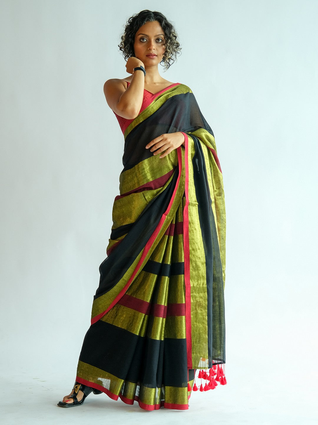 Black Woven Design Saree