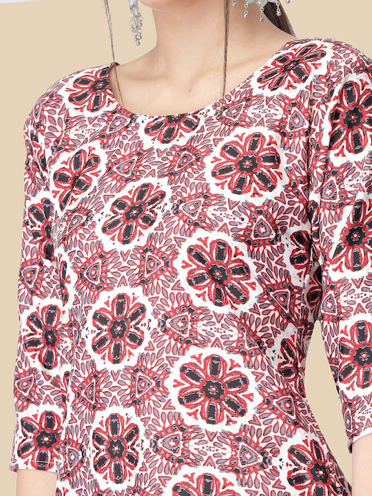Floral Printed Regular Kurta with Trousers