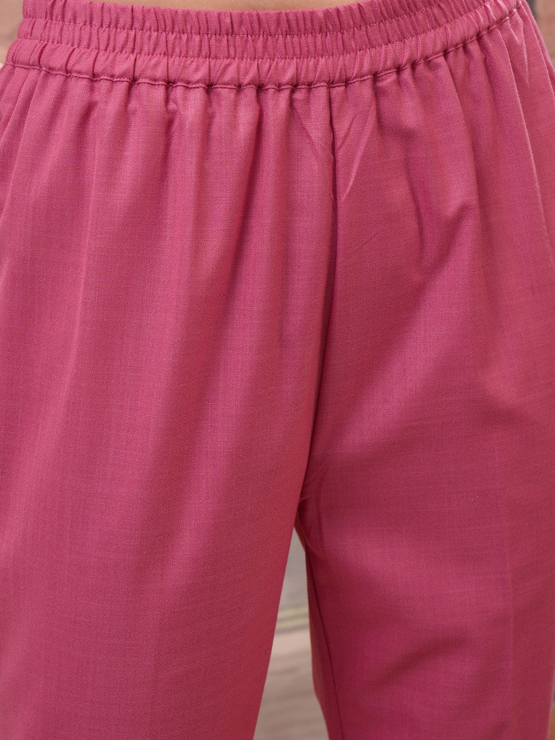 Rose Embroidered Straight Kurta with Trouser & Dupatta