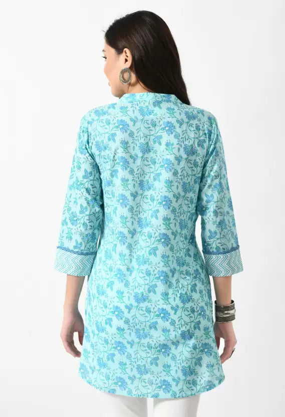 Casual Regular Sleeves Printed Women Light Green Top