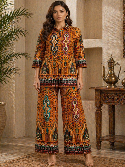 Pastels Printed Tunic with Palazzos