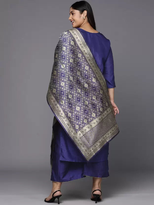 Women Cotton Blend Kurta Palazzo Set