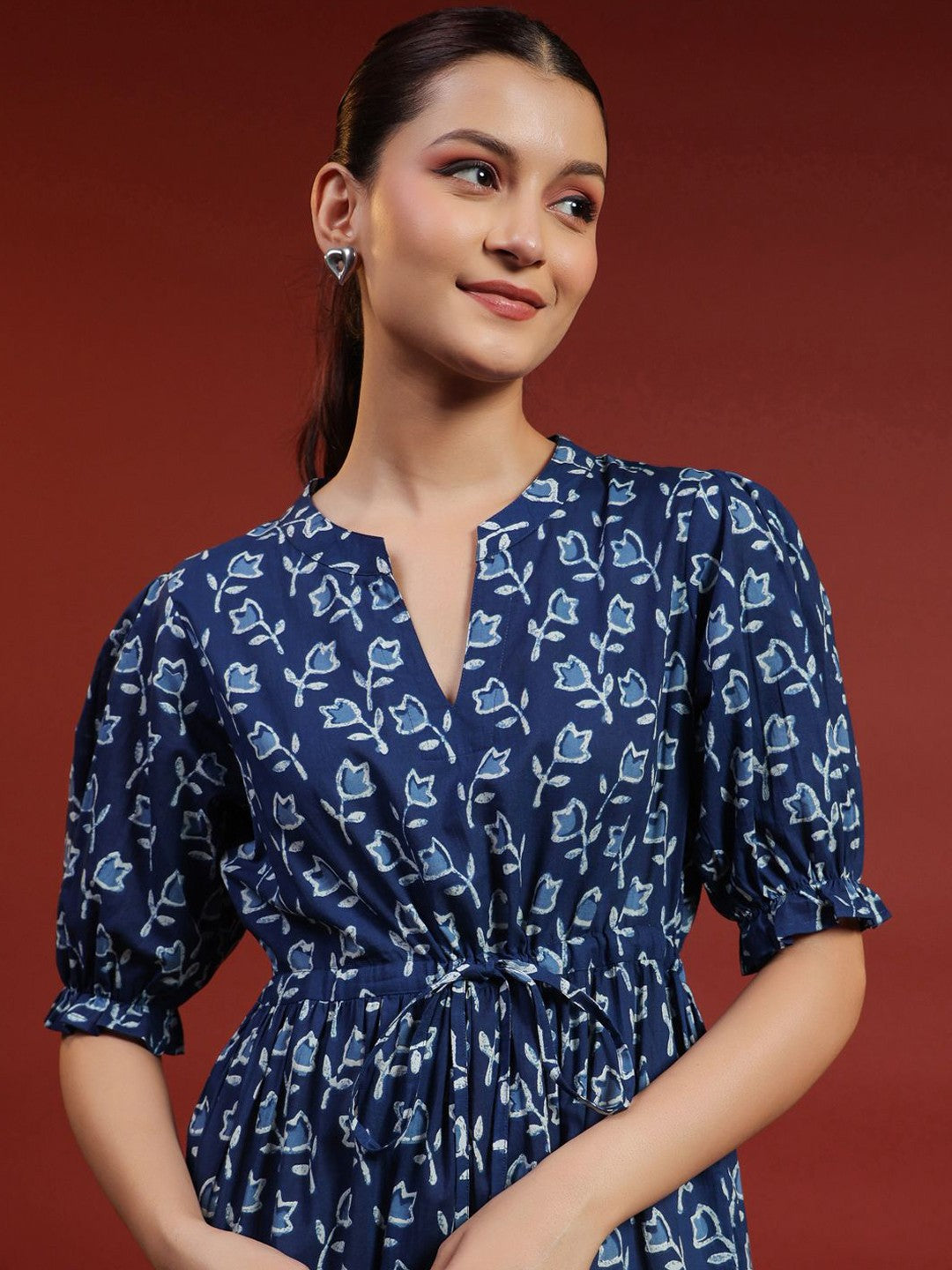 Printed Cotton Fit & Flare Ethnic Dress