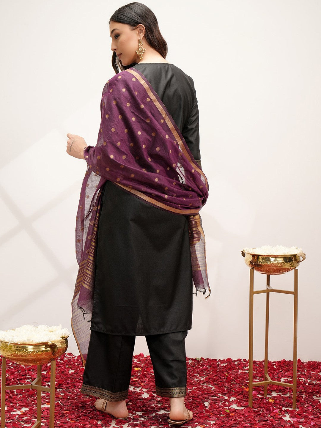 Printed Regular Kurta with Palazzos & With Dupatta