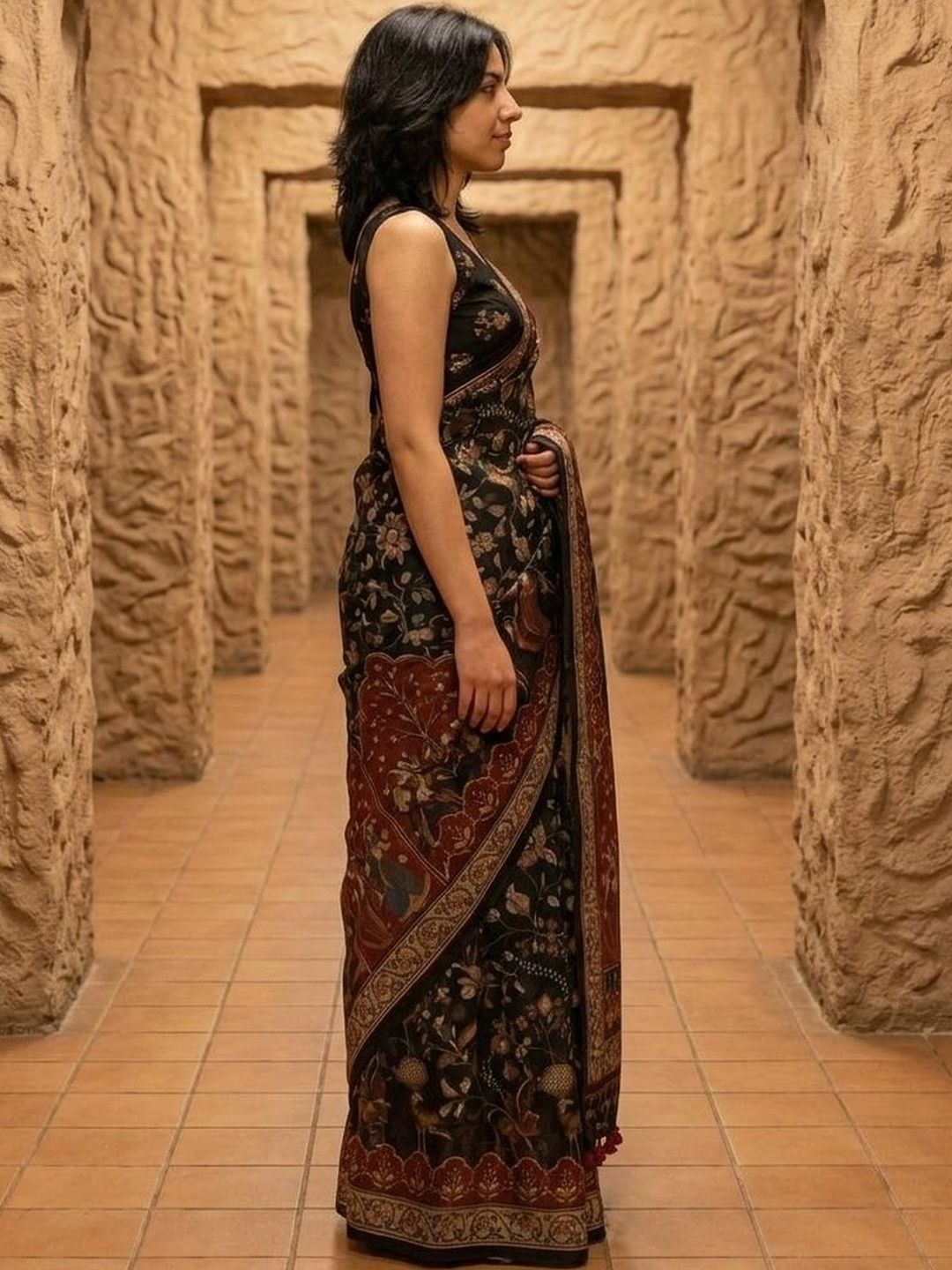 Ethnic Motifs Silk Blend Designer Saree