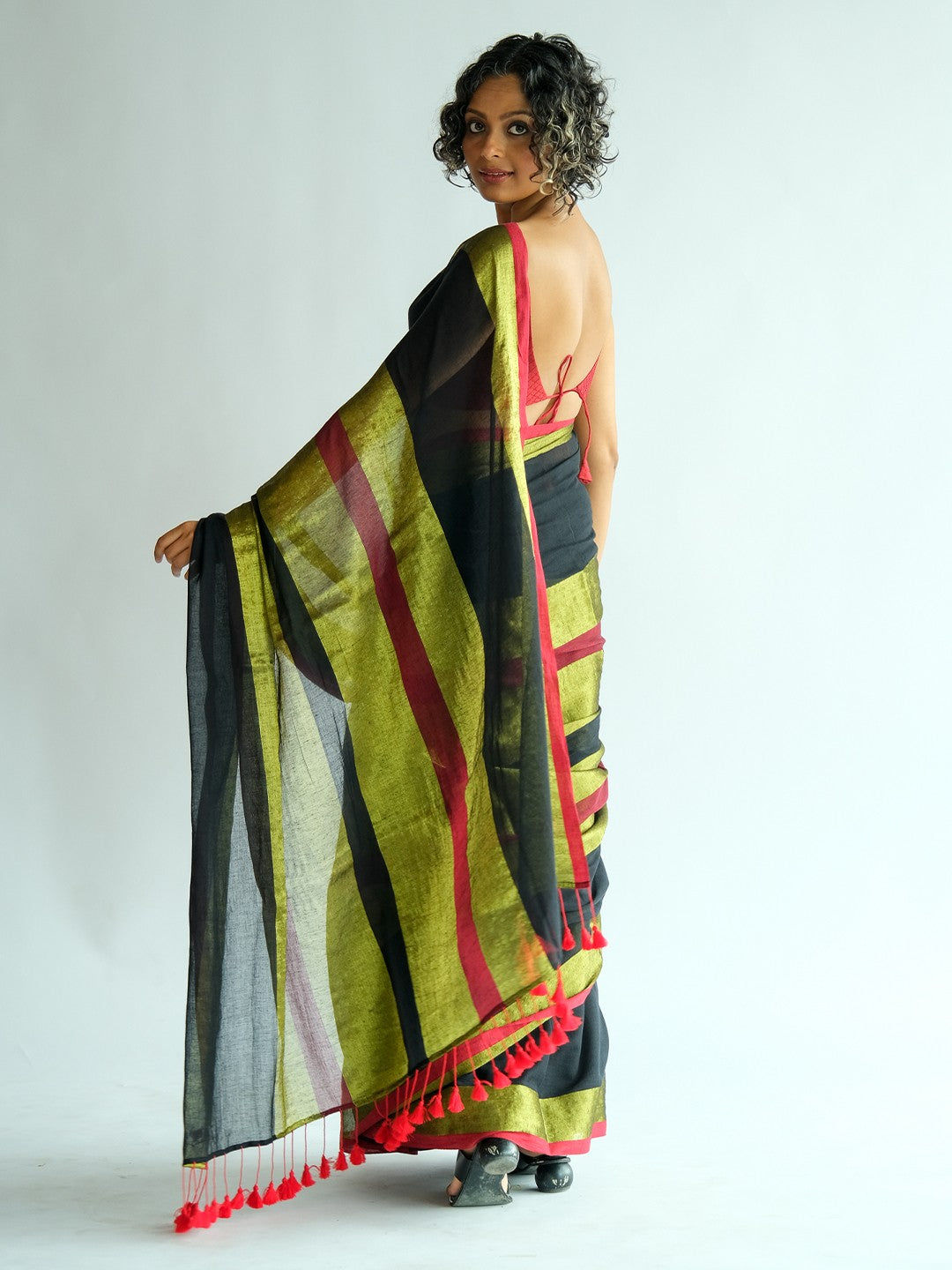 Black Woven Design Saree