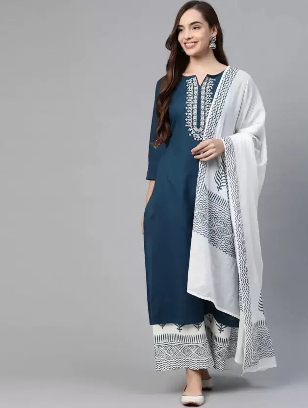 Women Kurta and Dupatta Set Viscose Rayon