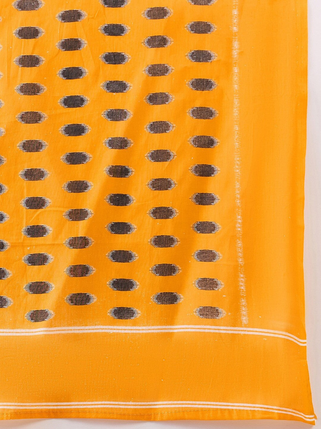Ethnic Motifs Poly Cotton Ready To Wear Ikat Saree