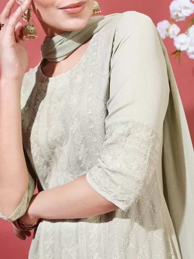 Women Light Green Kurta Palazzo Set