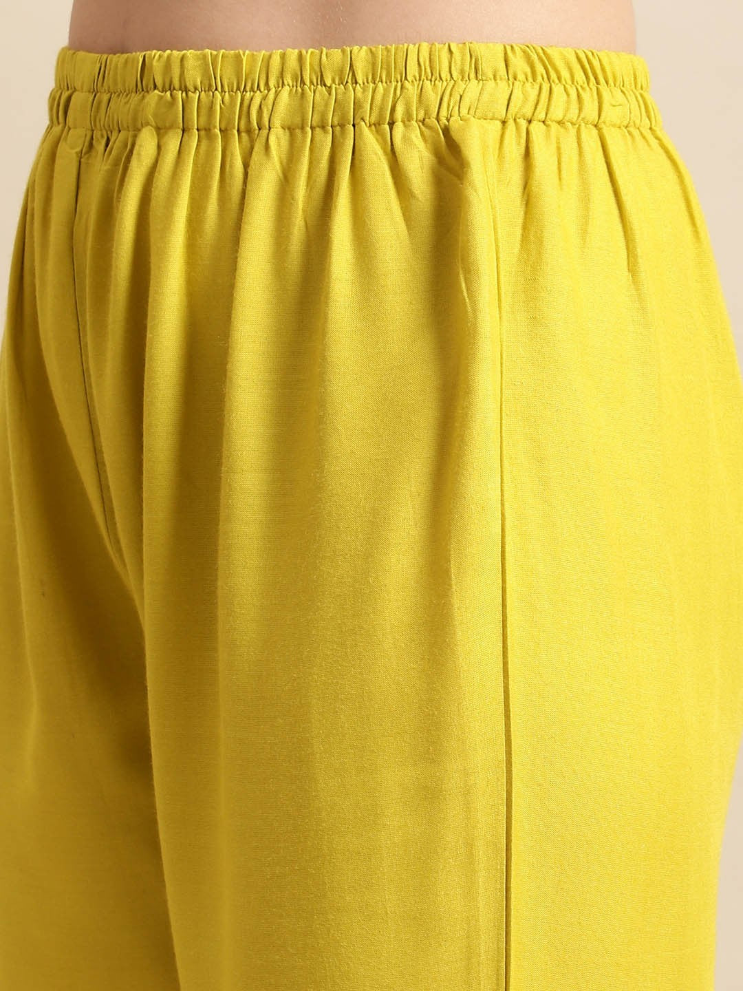 Women Lime Green Ethnic Motifs Printed Pure Cotton Kurta with Trousers & With Dupatta