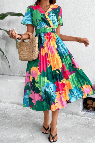 Floral belted dress