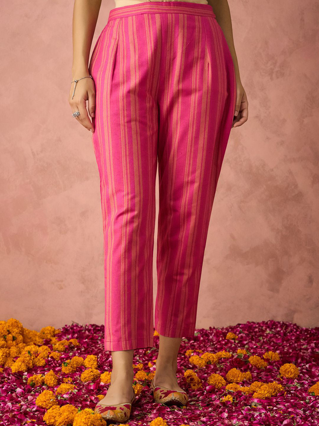 Ethnic Motifs Embroidered Straight Kurta With Trousers And Dupatta