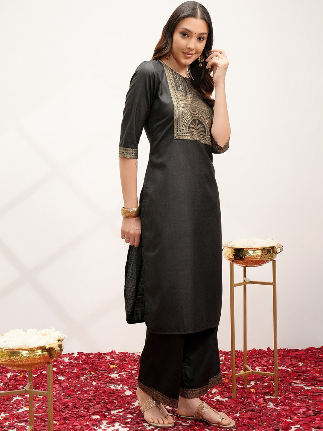 Printed Regular Kurta with Palazzos & With Dupatta