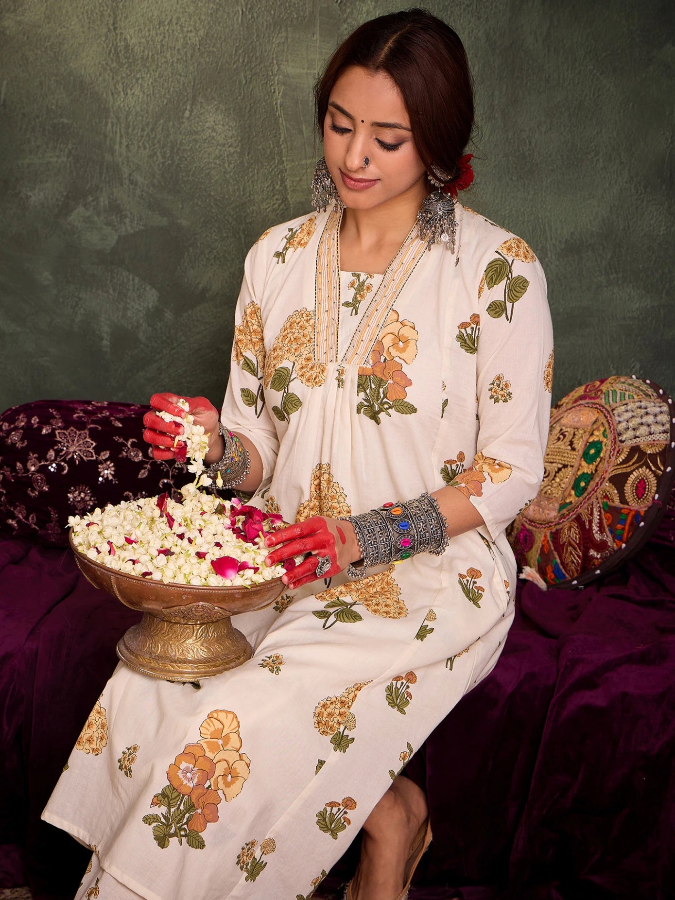 Women Pure Cotton Kurta Palazzo Set
